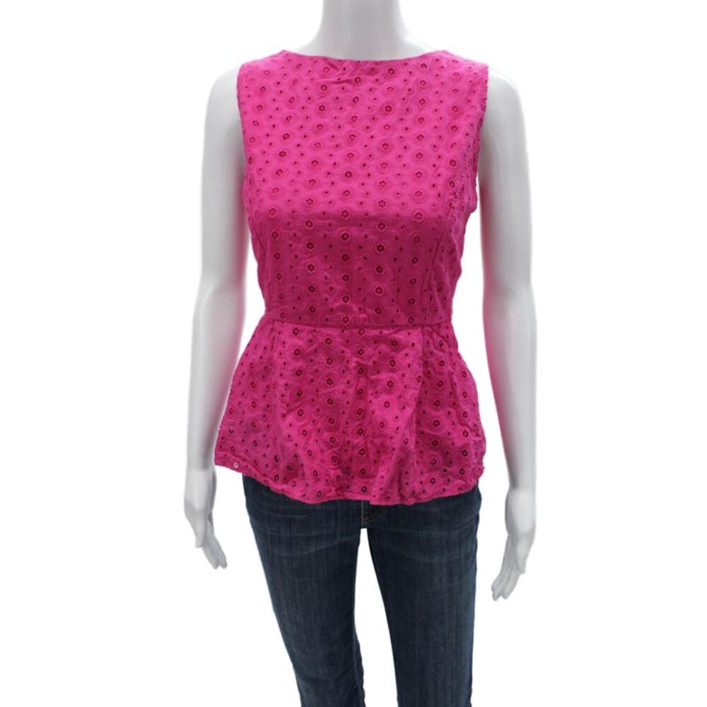 STS Sail To Sable Women Pink Geometric Sleeveless Round Neck Blouse Size S